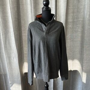Banana Republic Gray Zip Up Sweater with Stand-Up Collar